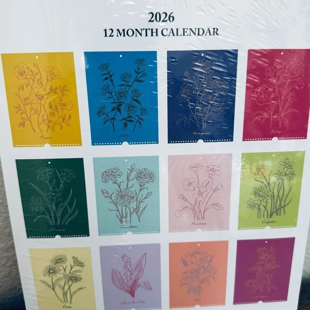 Colorful Birth Month Flower 2026 Calendar